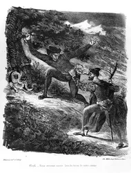 Mephistopheles und Faust auf dem Weg zur Walpurgisnacht, Illustration für Faust von Goethe, 1828